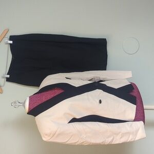 Mondi Black‎ and Cream Geometric Skirt Suit, EU 36